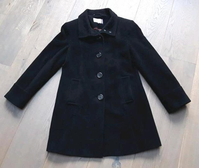 Te koop: Mooie zwarte mantel/jas van MISS ETAM Mt: M, Kleding | Dames, Jassen | Winter, Maat 38/40 (M), Zwart, Ophalen of Verzenden