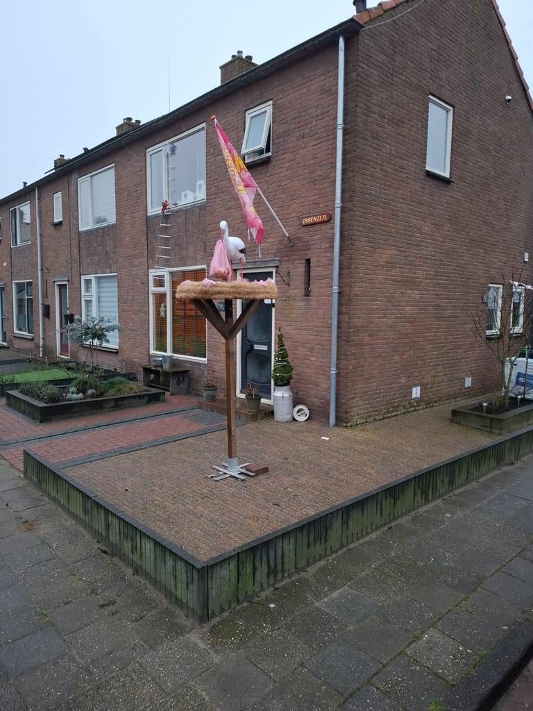 Geboorte ooievaar J/M te huur, Kinderen en Baby's, Kraamcadeaus en Geboorteborden, Ophalen of Verzenden, Zo goed als nieuw
