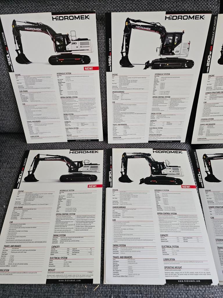 HIDROMEK folderpakket, shovels, rupskranen, mobiele kranen, Ophalen of Verzenden, Nieuw