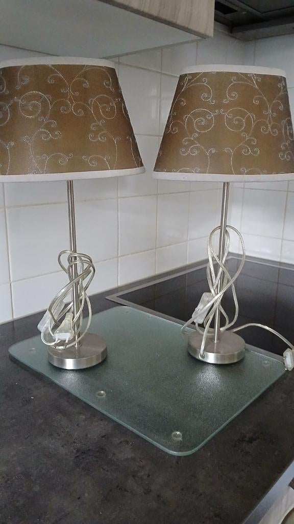 Set van 2 lampjes met stekker, Ophalen, Gebruikt, Stof, Minder dan 100 cm