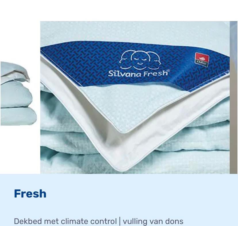Silvana fresh dekbed 140/220 €349,95, Eenpersoons, Wit, Nieuw, Ophalen of Verzenden
