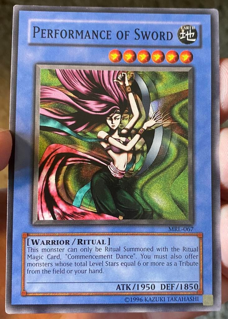 Yu-Gi-Oh! Faded Performance of Sword MRL Old US Print !, Ophalen of Verzenden, Zo goed als nieuw, Losse kaart