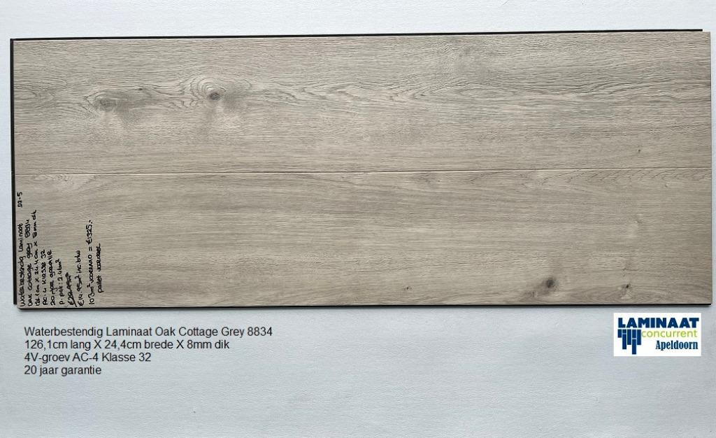 103m2 Waterbestendig Laminaat Oak Cottage Grey 42pak = €1325, 75 m² of meer, Nieuw, Ophalen of Verzenden, Grijs