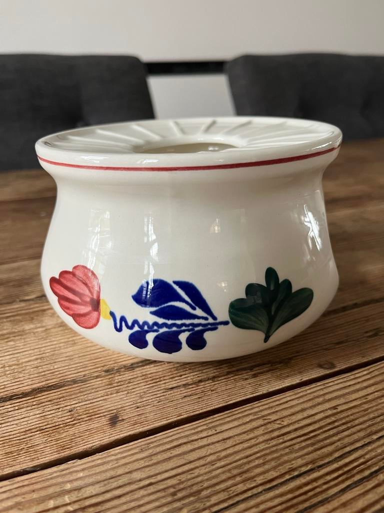 Theelichtje met Bloemmotief (Boerenbont), Overige materialen, Gebruikt, Wit, Ophalen of Verzenden
