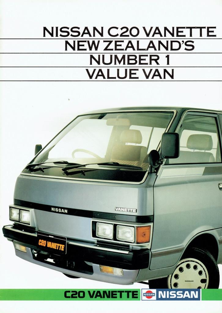 Folder Nissan C20 Vanette (uit Nieuw-Zeeland - ca.1988), Verzenden, Gelezen, Nissan