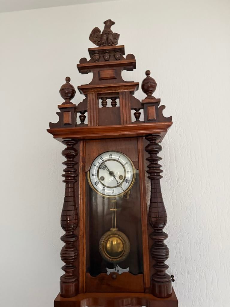 Antieke Pendule Klok met Haan, Antiek en Kunst, Antiek | Klokken, Ophalen of Verzenden