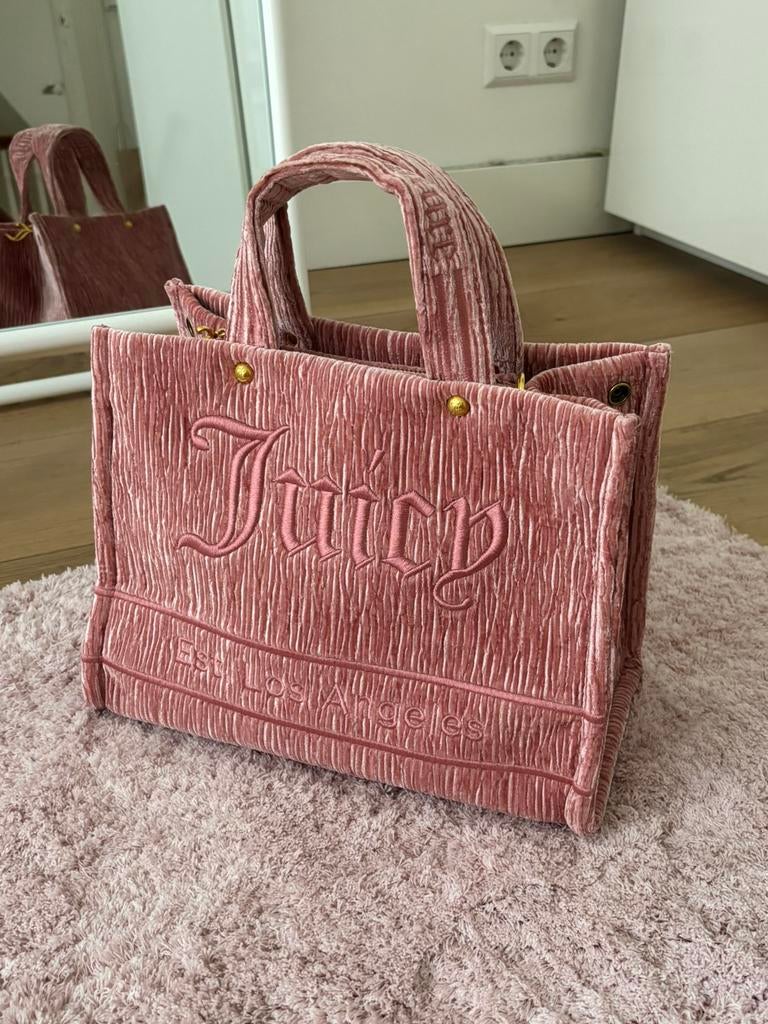 Juicy Couture Iris Velvet M. Shopper Bag, Sieraden, Tassen en Uiterlijk, Tassen | Damestassen, Ophalen of Verzenden, Nieuw, Roze