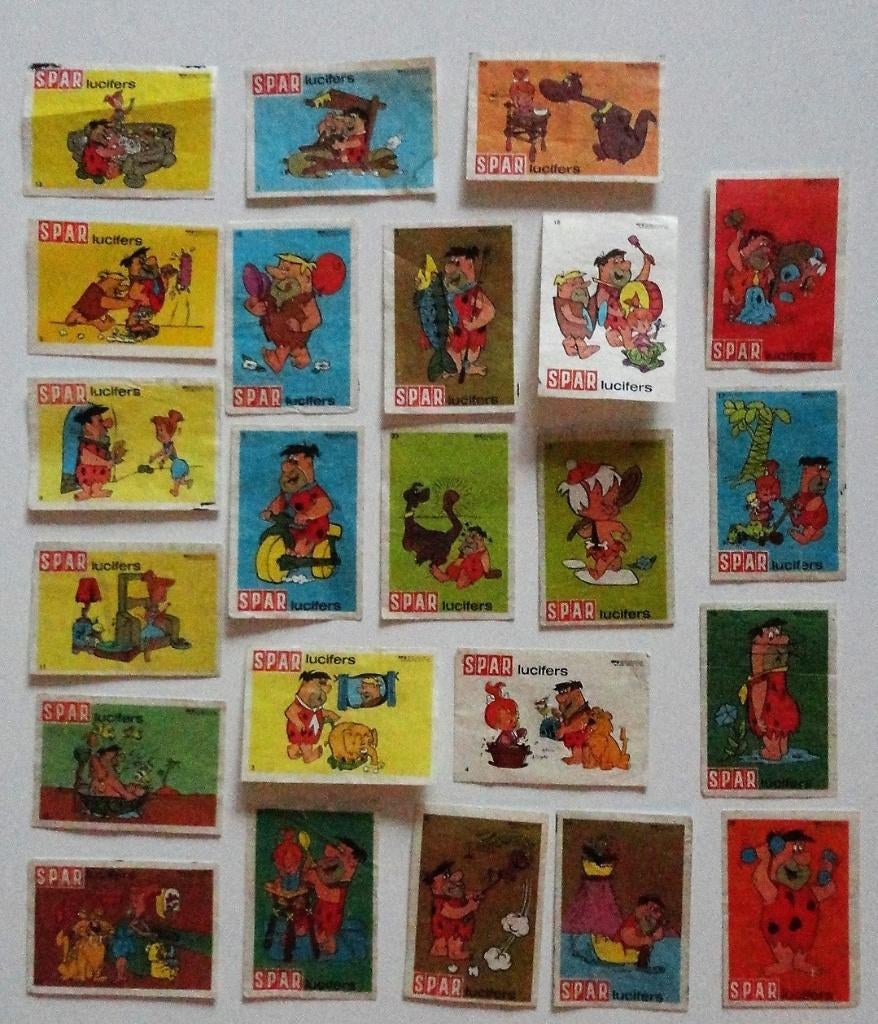 Vintage Luciferdoosje Plaatjes Flintstones, Ophalen of Verzenden, Overige figuren, Gebruikt, Plaatje, Poster of Sticker