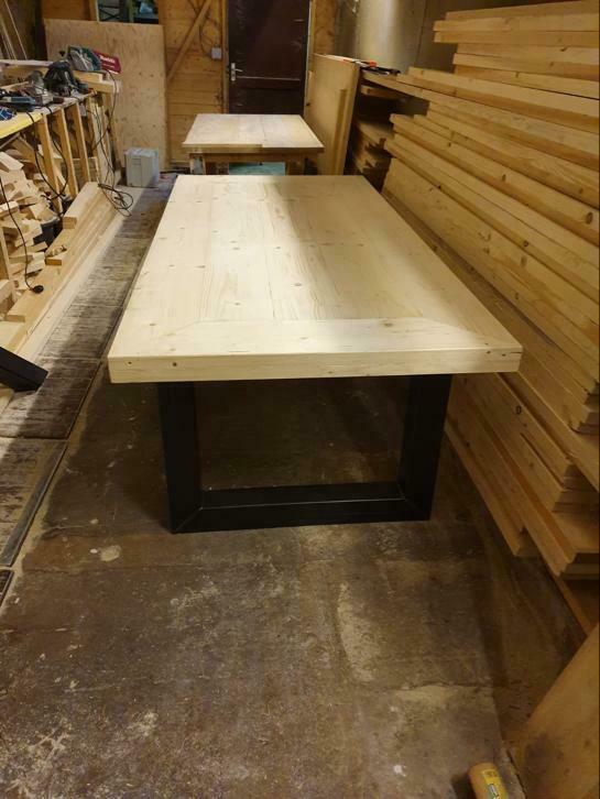 Steigerhouten tafel, Ophalen, Nieuw, Steigerhout