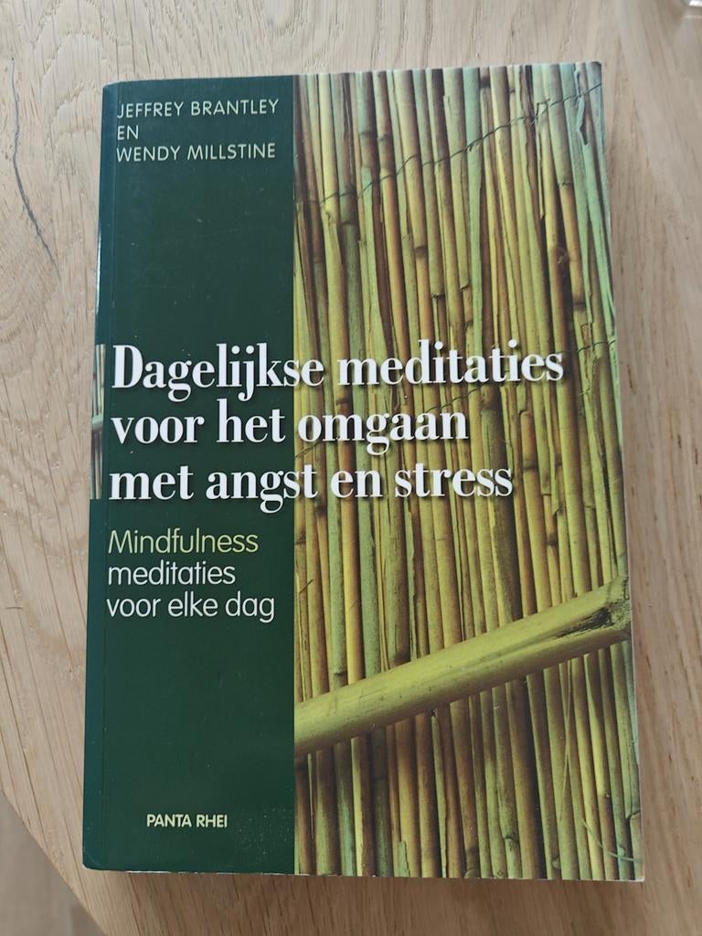 Dagelijkse meditaties voor het omgaan met angst en stress, Boeken, Ophalen of Verzenden, Zo goed als nieuw, Instructieboek, Meditatie of Yoga