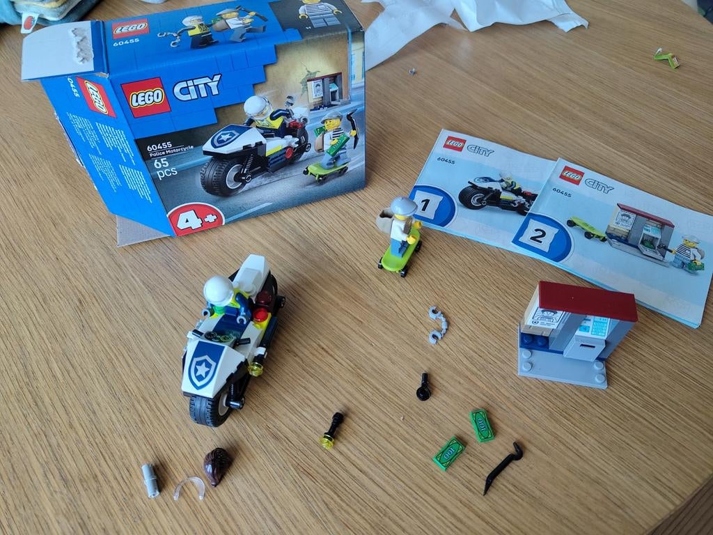 Lego city set 60455 politiemotor en dief, Ophalen of Verzenden, Zo goed als nieuw, Complete set