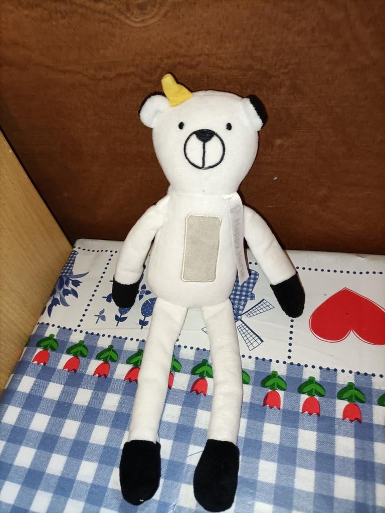 Beer Bowi knuffel witte beer van Happy Horse 27 cm, Ophalen of Verzenden, Zo goed als nieuw, Beer