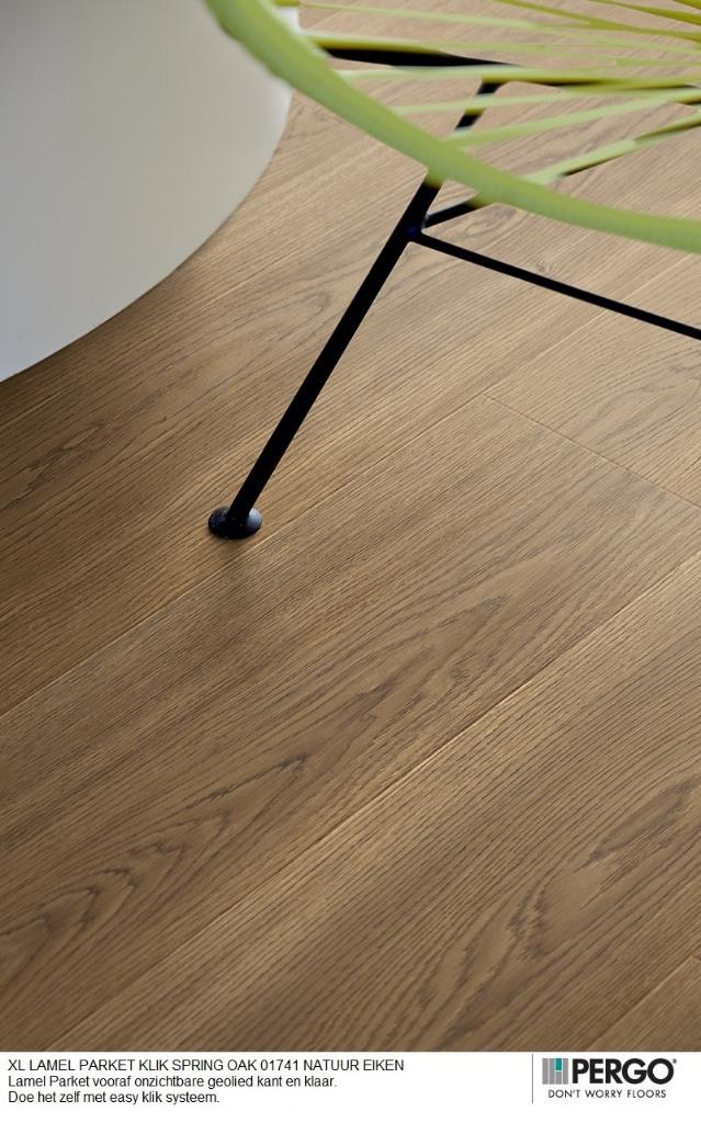 XL Lamel Parket Klik Spring Oak Natuur voor afgeolied, Parket, Bruin, 75 m² of meer, Nieuw