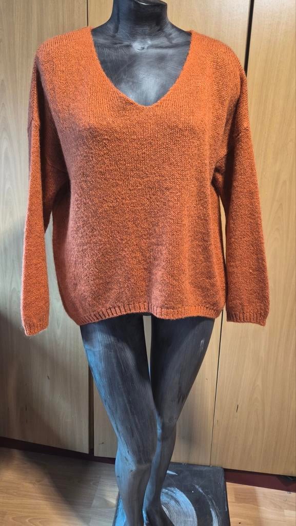Trui met wol en mohair - Nais, Maat 38/40 (M), Oranje, Ophalen of Verzenden, Zo goed als nieuw