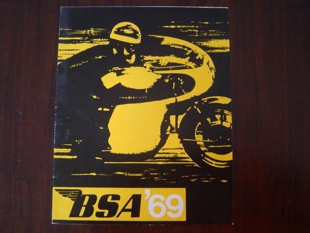 BSA 1969 motorfiets verkoop folder B25 B44 A50 A65, Ophalen of Verzenden, Overige merken