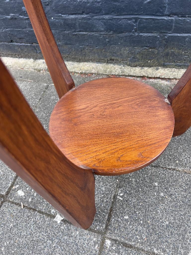 antiek eiken bijzettafel 58 cm, hoog 63 cm, Huis en Inrichting, De doofpot, Antiek klassiek, Rond, 60 cm of meer
