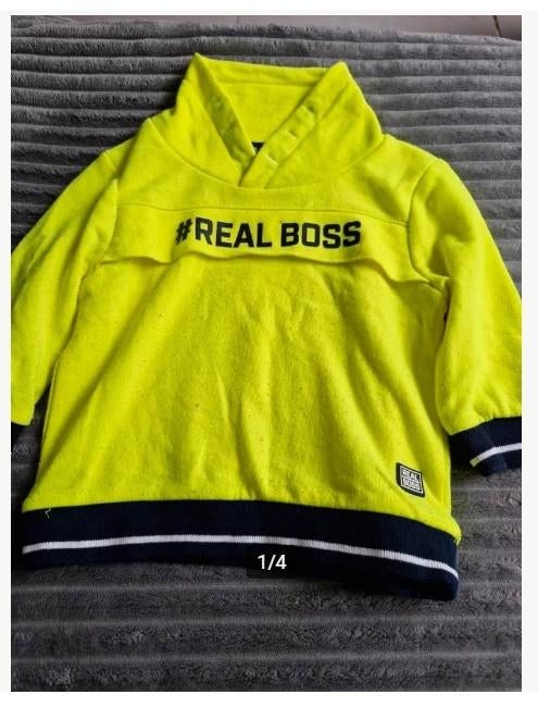 Real boss gele trui Maat 86 h4, Truitje of Vestje, Baby Blue, Baby Blue, Onbekend