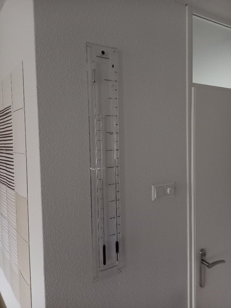 dennis dingens moderne contra-barometer en thermometer, Ophalen, Zo goed als nieuw, Barometer