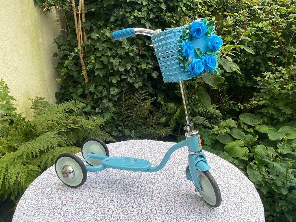 Vintage kinderstep Red Flower Kleuterstepje Sixties jaren 60, Fietsen en Brommers, Ophalen, Gebruikt, Gewone step