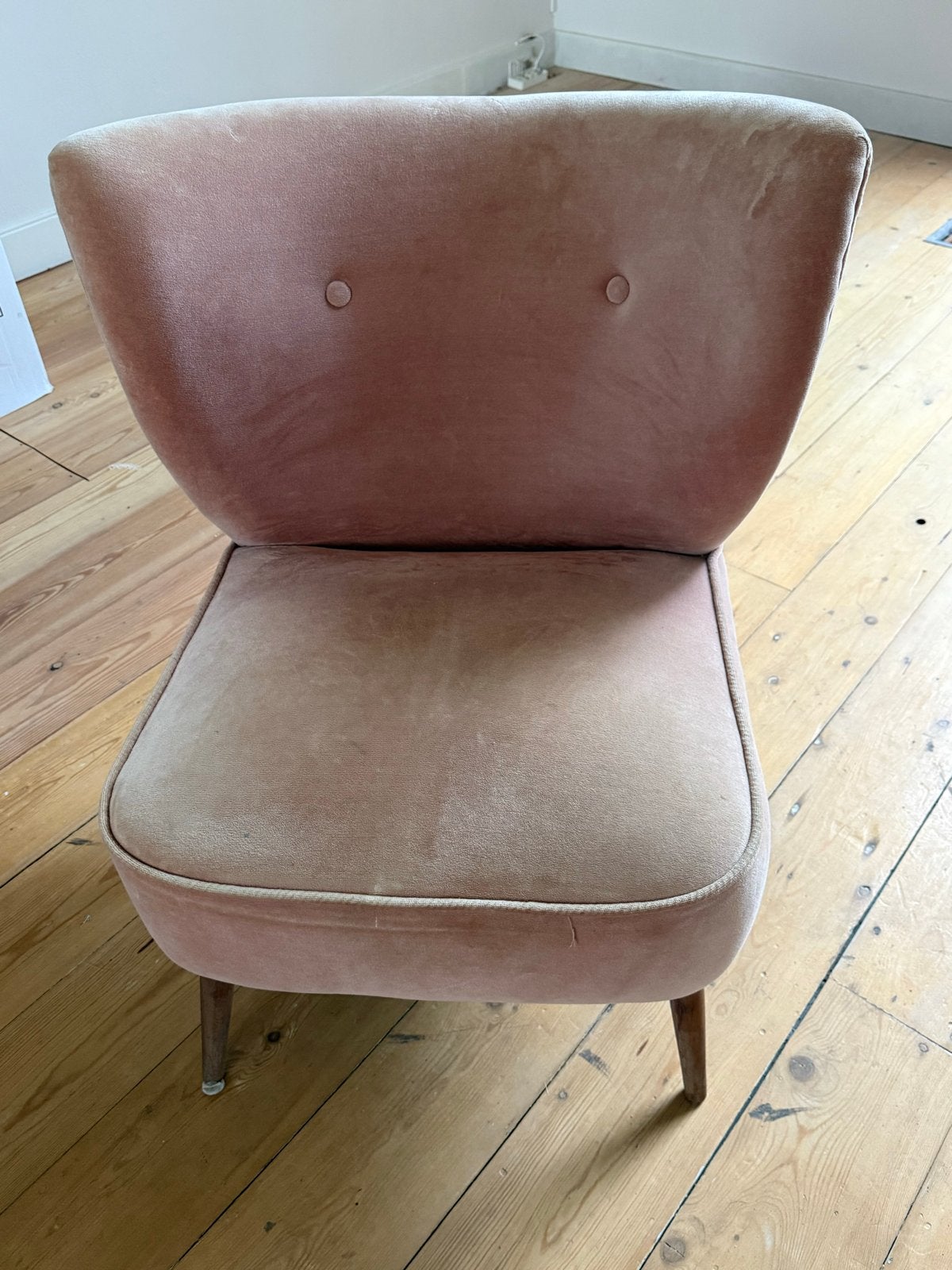Roze fluwelen fauteuil van Loods 5, Huis en Inrichting, Ophalen, Gebruikt, Overige kleuren, Eén