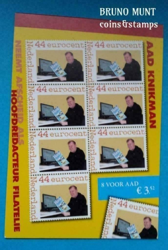 Persoonlijk Postzegelboekje Aad Knikman, afscheid als...., Verzenden, Na 1940, Postfris