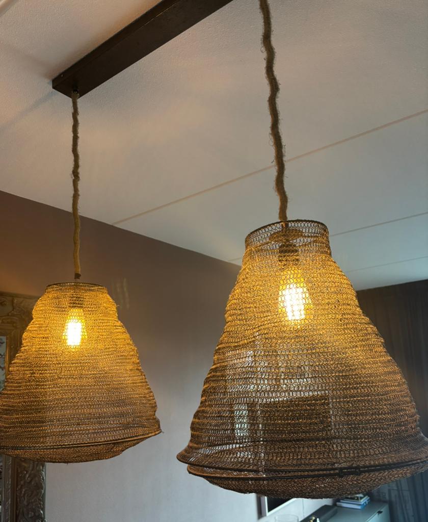 Korf hanglampen, Huis en Inrichting, Lampen | Hanglampen, Ophalen of Verzenden, Gebruikt, Metaal, 75 cm of meer