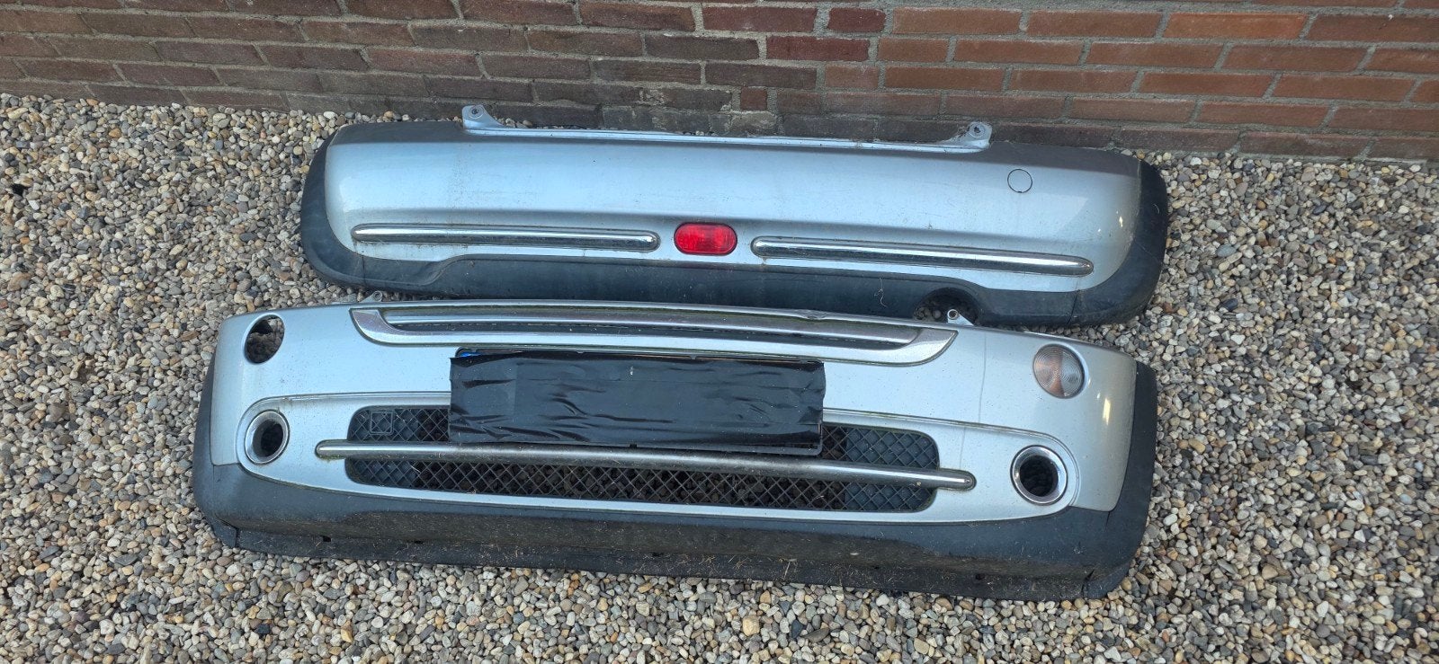 Mini Cooper R50 R52 Facelift Bumpers Pure Silver, Auto-onderdelen, Ophalen, Gebruikt, Mini, Bumper