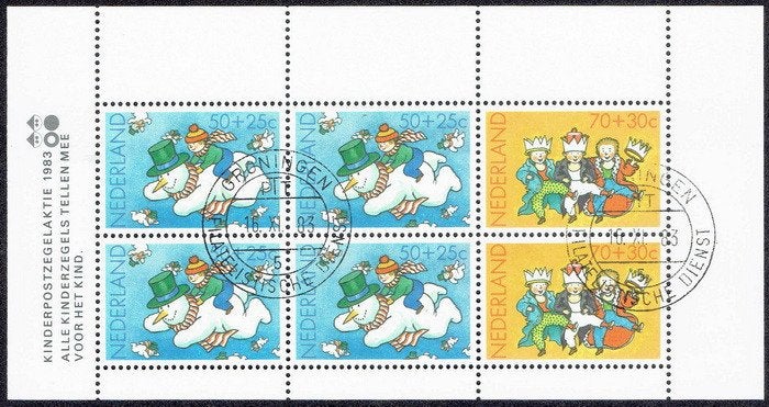 Nederland 1983, kinderzegels, velletje., Postzegels en Munten, Verzenden, Na 1940, Gestempeld