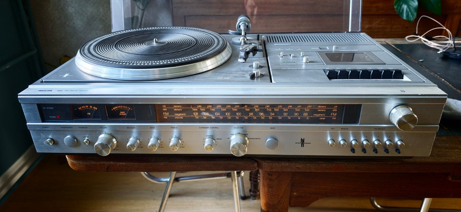 Philips 995 Hifi Stereo Centre - Vintage Platenspeler, Ophalen, Philips, Gebruikt, Losse componenten