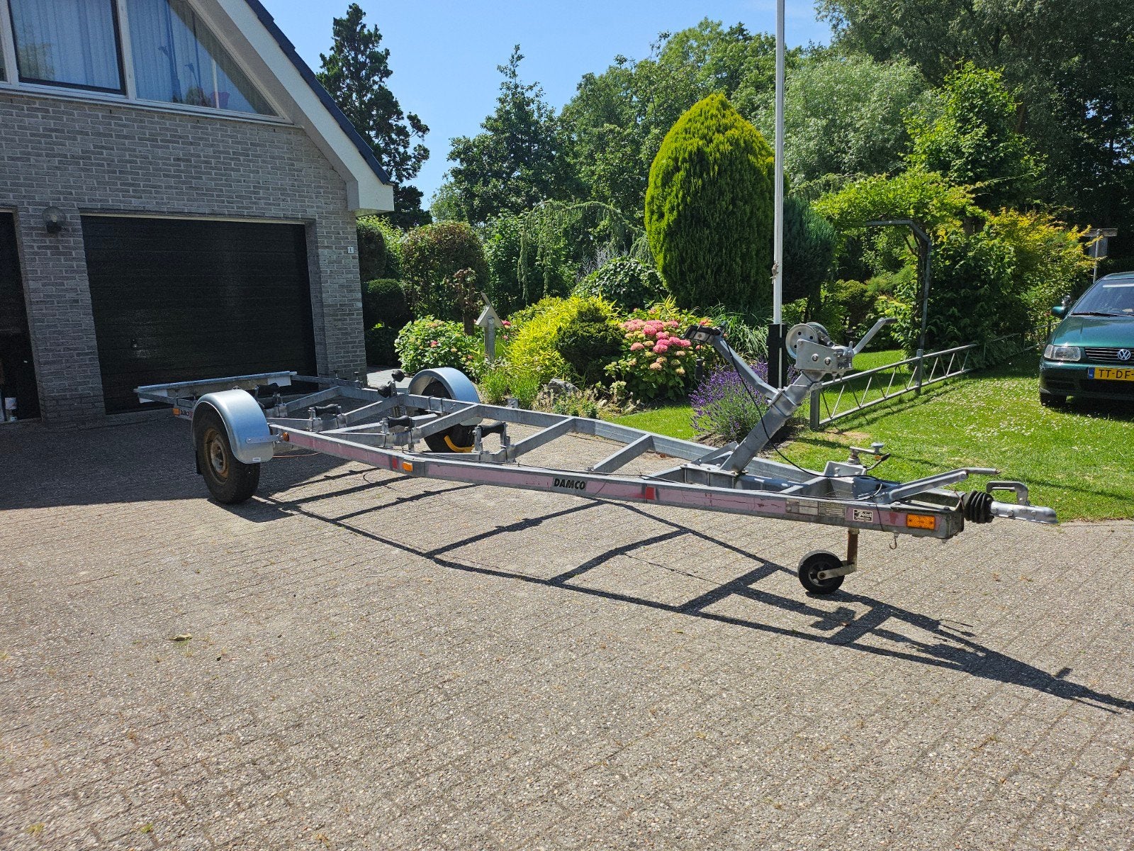 Mooie Damco kiel boottrailer voor boten tot 1300kg, Watersport en Boten, Ophalen