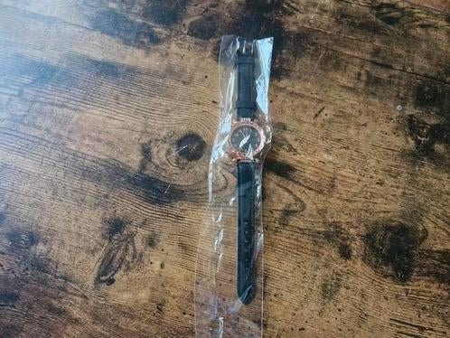 Zwart dames quartz horloge Met sier diamantjes hh, Onbekend, Nieuw, Ophalen of Verzenden, Onbekend