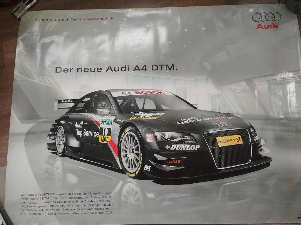 Audi A 4  DTM , grote poster 155 cm x 118 cm, Ophalen of Verzenden, Zo goed als nieuw, Audi