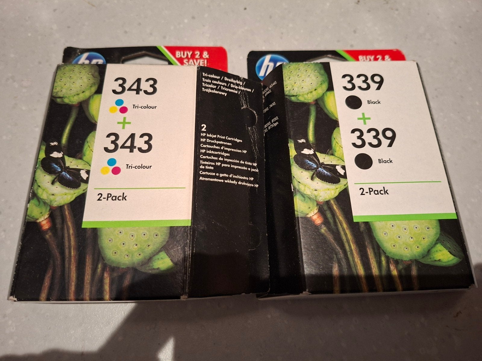 HP 339 Zwart & 343 Driekleurige Inktcartridges (2-pack), Ophalen of Verzenden, Nieuw, Cartridge, HP
