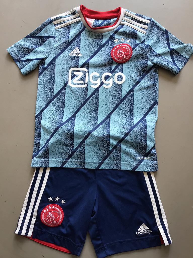 Ajax kids tenue ‘20 - ‘21 maat 140, Maat XS of kleiner, Ophalen, Gebruikt, Set