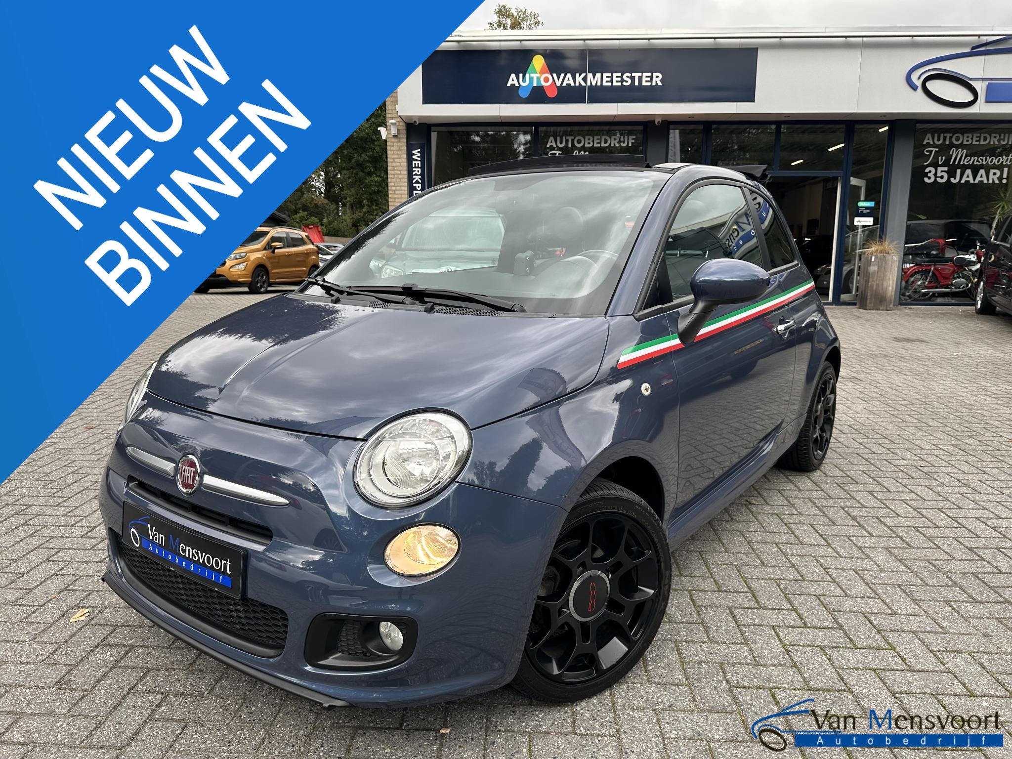 Fiat 500C 1.2 500S Sport|Leder|Sportstoelen|Bluetooth|Parkse, Auto's, Gebruikt, 4 cilinders, Bedrijf, Handgeschakeld