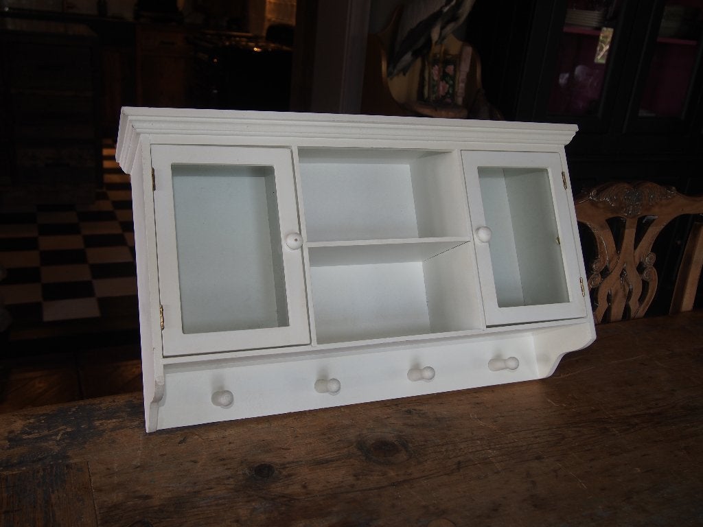 Wit vitrinekastje / wandkastje / keukenkastje 60x34x15cm, Huis en Inrichting, Kasten | Overige, Ophalen, Gebruikt