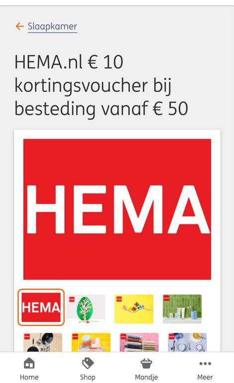 Hema 10 euro korting, Tickets en Kaartjes, Eén persoon, Kortingsbon, Warenhuis- of Winkelbon