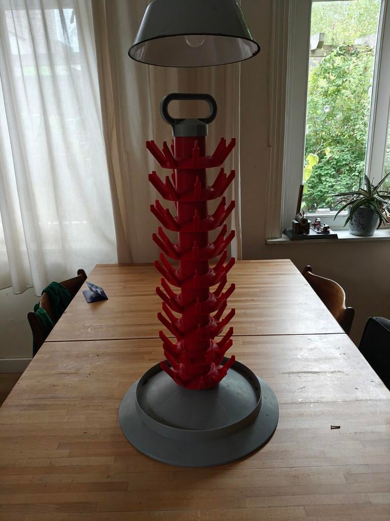 Flessentoren / Flessenrek - Rood met Grijs, Huis en Inrichting, Keuken | Keukenbenodigdheden, Gebruikt, Overige typen, Overige merken