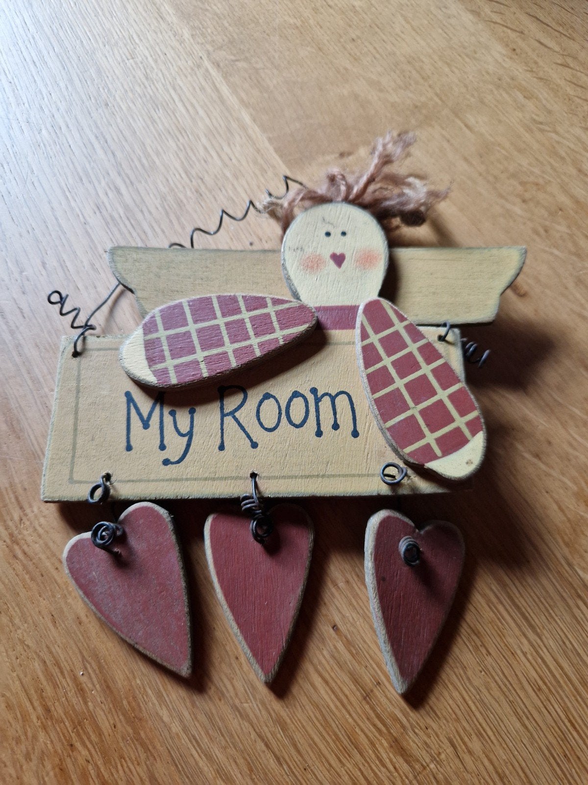 Leuk houten deurbordje 'My Room' met APPLETREE, Ophalen of Verzenden, Meerkleurig, Hout, Landelijk