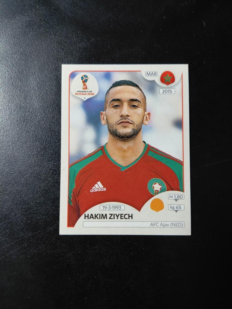 Hakim ziyech (marokko) panini wk 2018, Ophalen of Verzenden, Nieuw, Buitenlandse clubs, Poster, Plaatje of Sticker