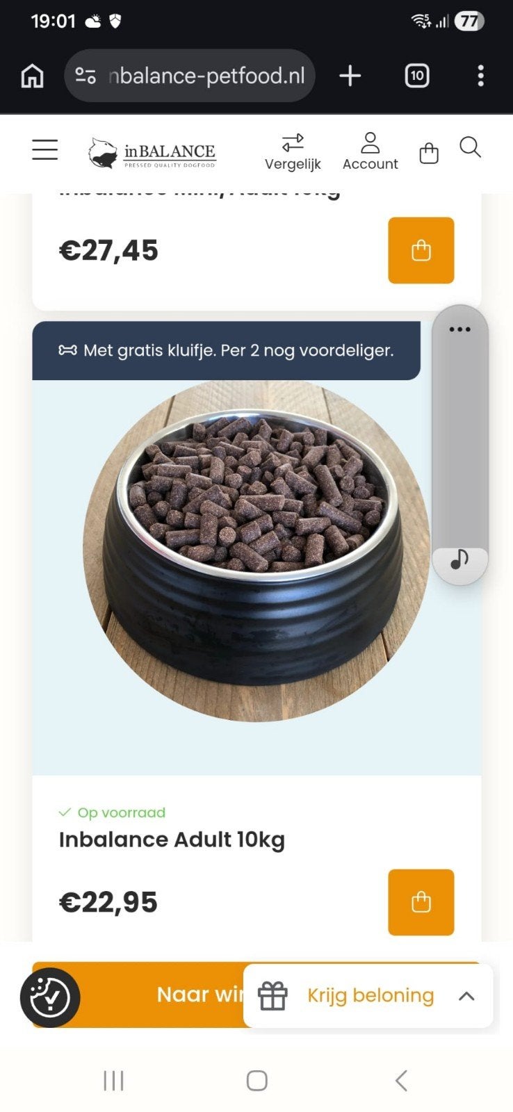 InBalance 10 kilo zak hondenvoer NIEUW, Ophalen, Hond