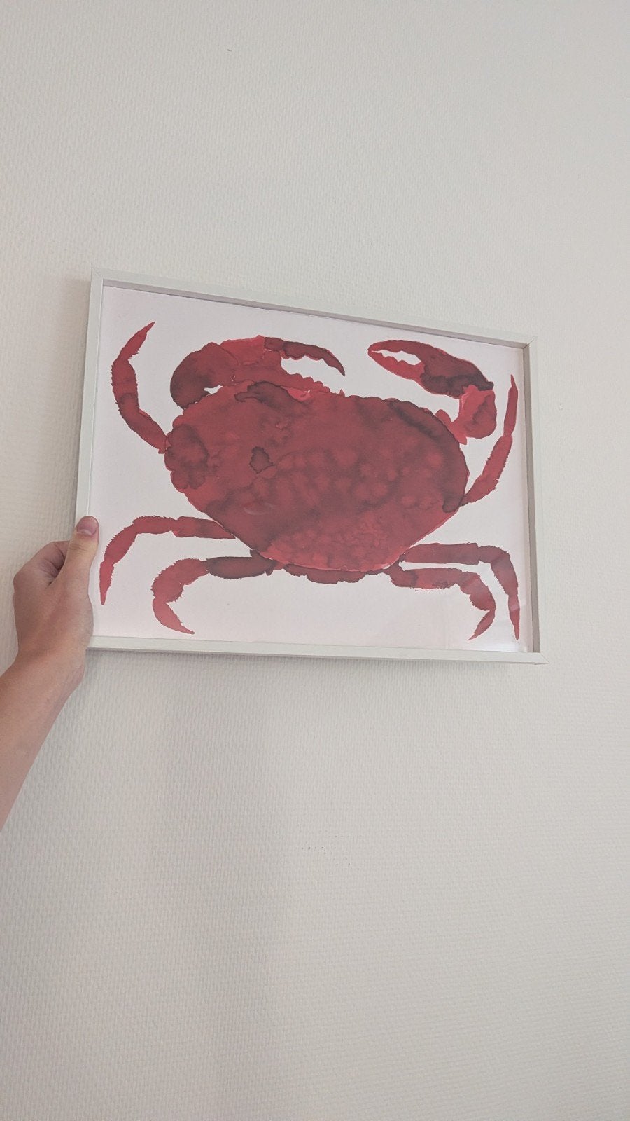 Poster met kreeft design, inclusief witte lijst, Minder dan 50 cm, Ophalen of Verzenden, Zo goed als nieuw, Foto of Poster