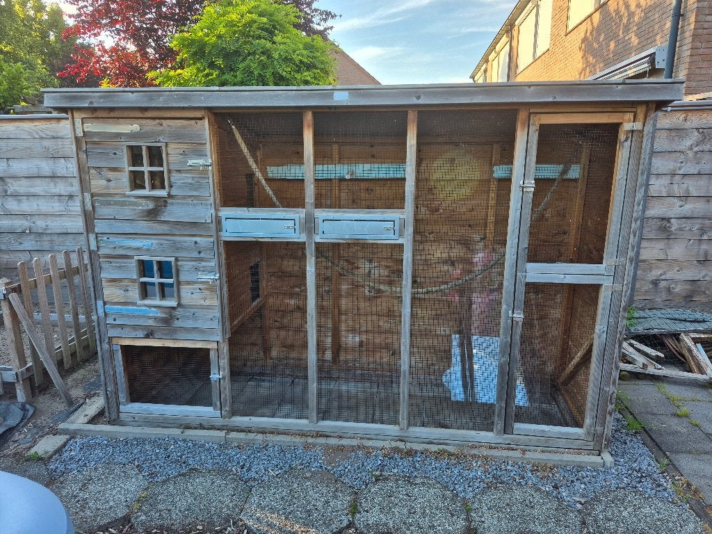 Houten Voliere, Dieren en Toebehoren, Vogels | Hokken en Kooien, Ophalen, Gebruikt, Hout, Volière