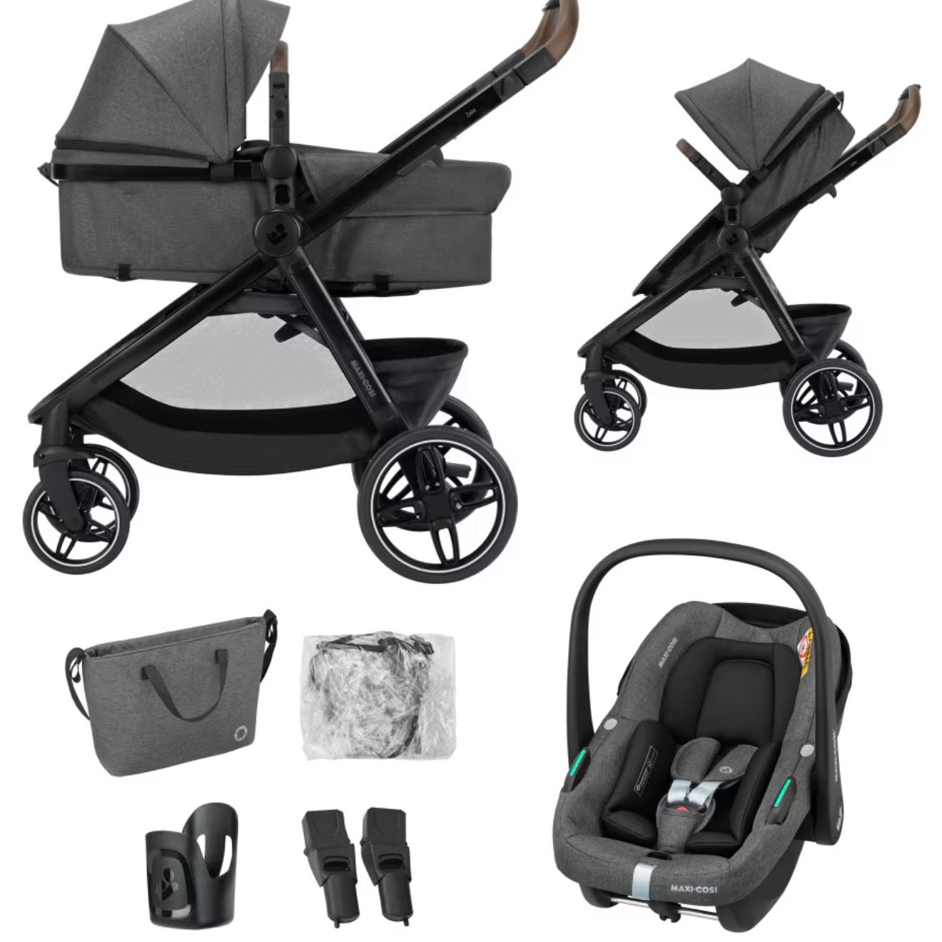 Maxi-Cosi Zelia S Trio2 Combiwagen met autostoeltje, Ophalen, Zo goed als nieuw, Combiwagen, Met autostoeltje