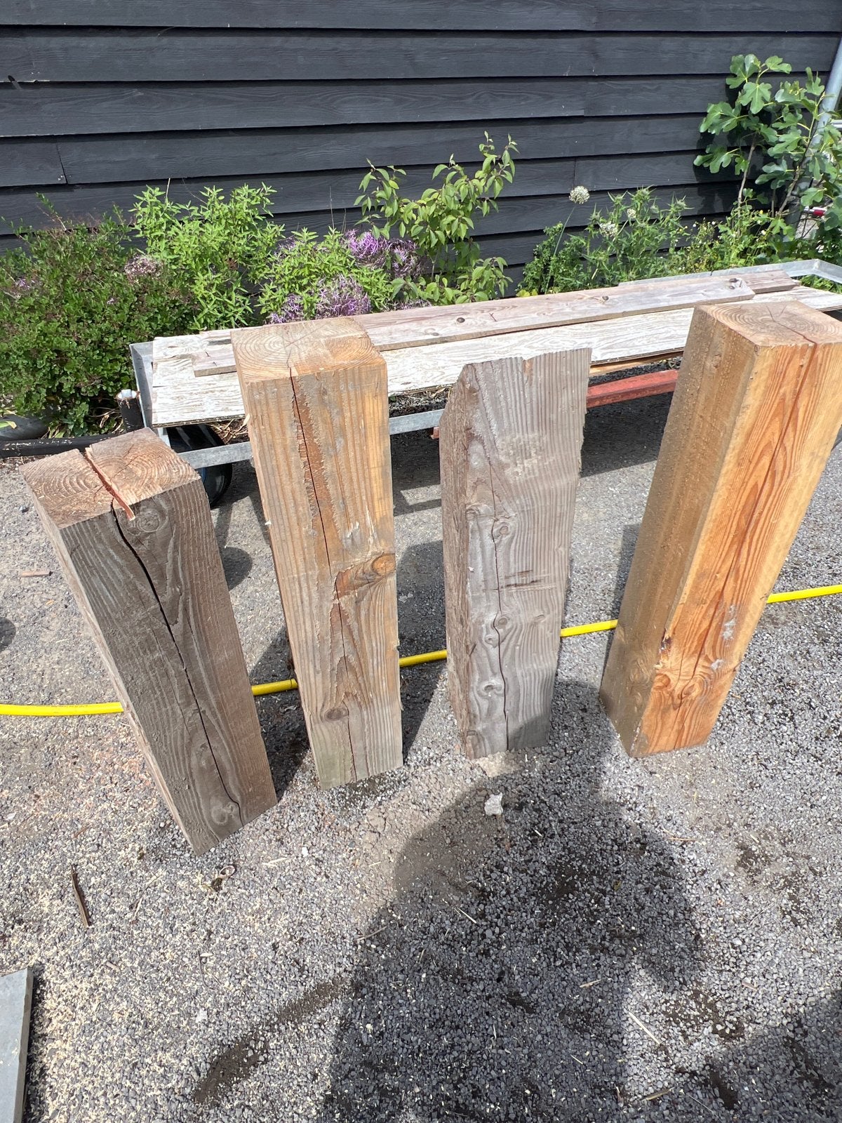 Douglas palen - 20x20, Doe-het-zelf en Verbouw, Hout en Planken, Gebruikt, Ophalen of Verzenden, 50 mm of meer, Balk