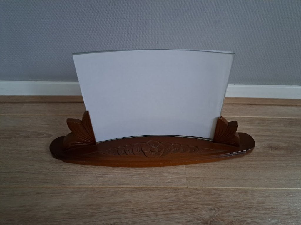 Vintage fotolijst met gebogen glas., Antiek en Kunst, Ophalen of Verzenden