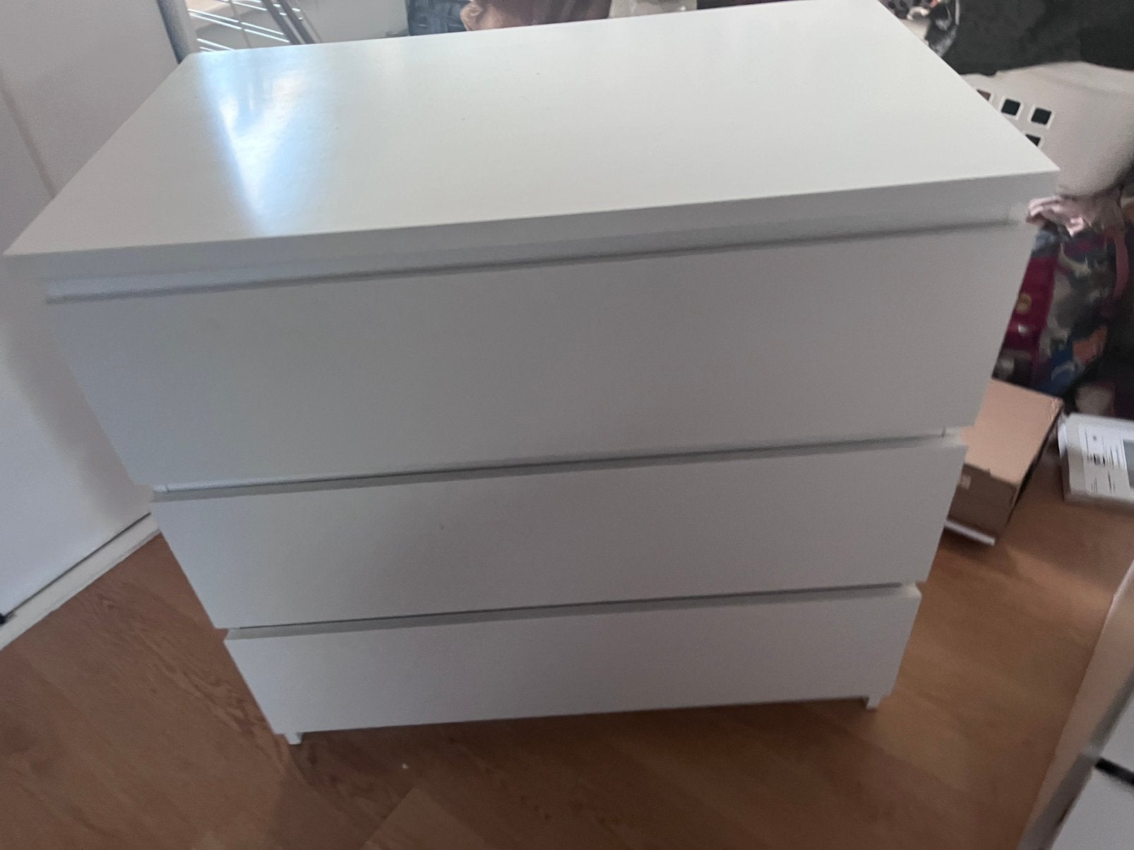 Malm ladekastje wit 3 lades, Huis en Inrichting, Ophalen, 50 tot 100 cm, Zo goed als nieuw, 3 of 4 laden