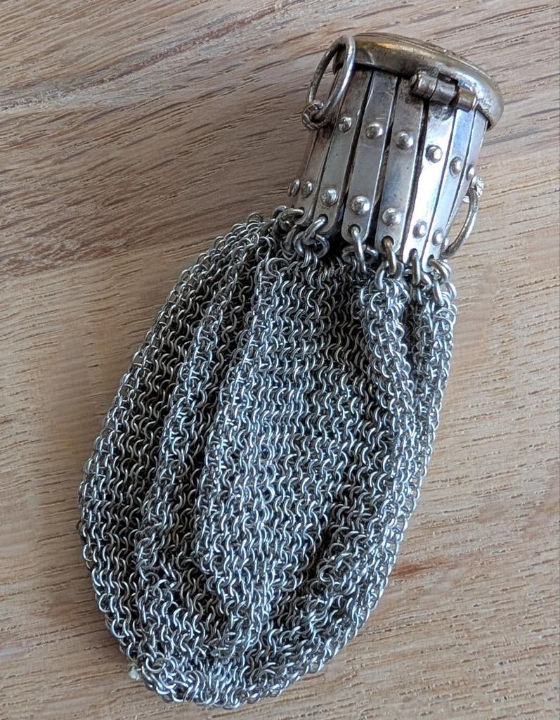 Antiek zilveren buideltasje, Ophalen of Verzenden, Zilver