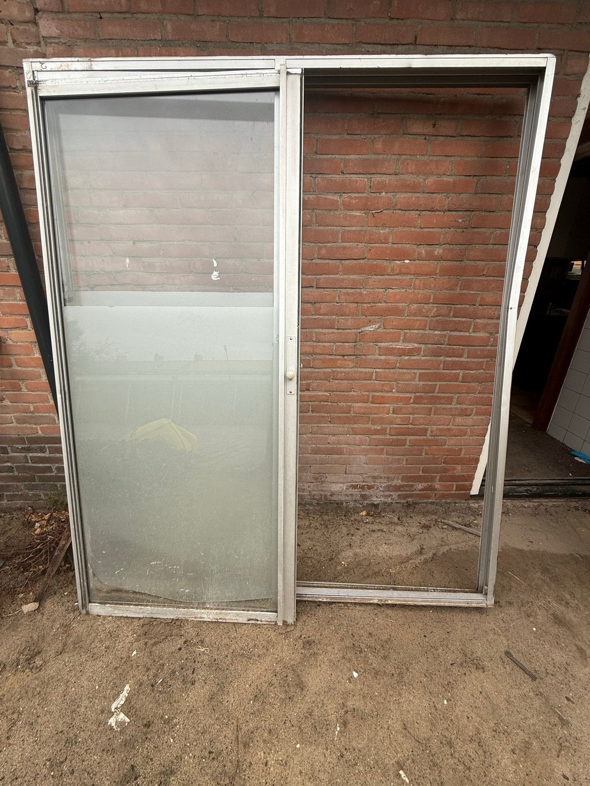 Aliminium schuifpui, Gevelraam of Ruit, Gebruikt, Dubbelglas, 160 cm of meer
