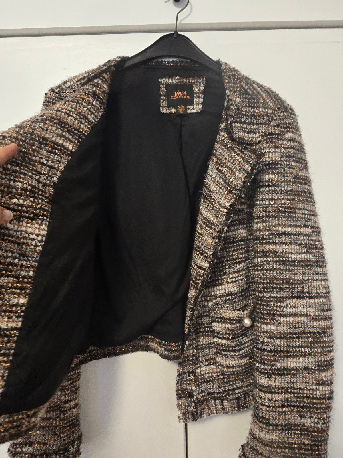 Viva Couture Tweed Jasje met Parelknopen, Kleding | Dames, Meerkleurig, Ophalen of Verzenden, Zo goed als nieuw, Maat 38/40 (M)